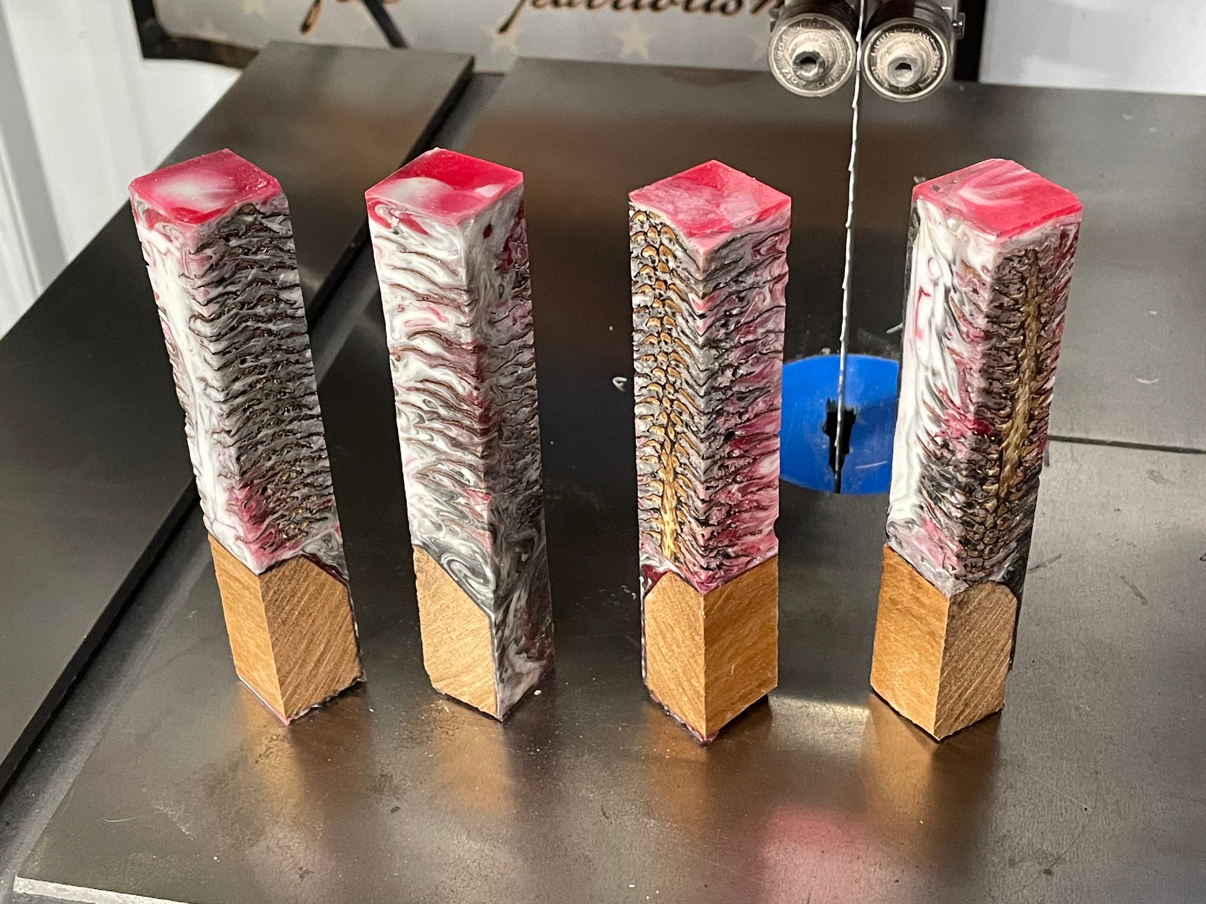 🔥 Cherry Wood, Pinecone & Resin Hybrid Pen Blanks 🔥